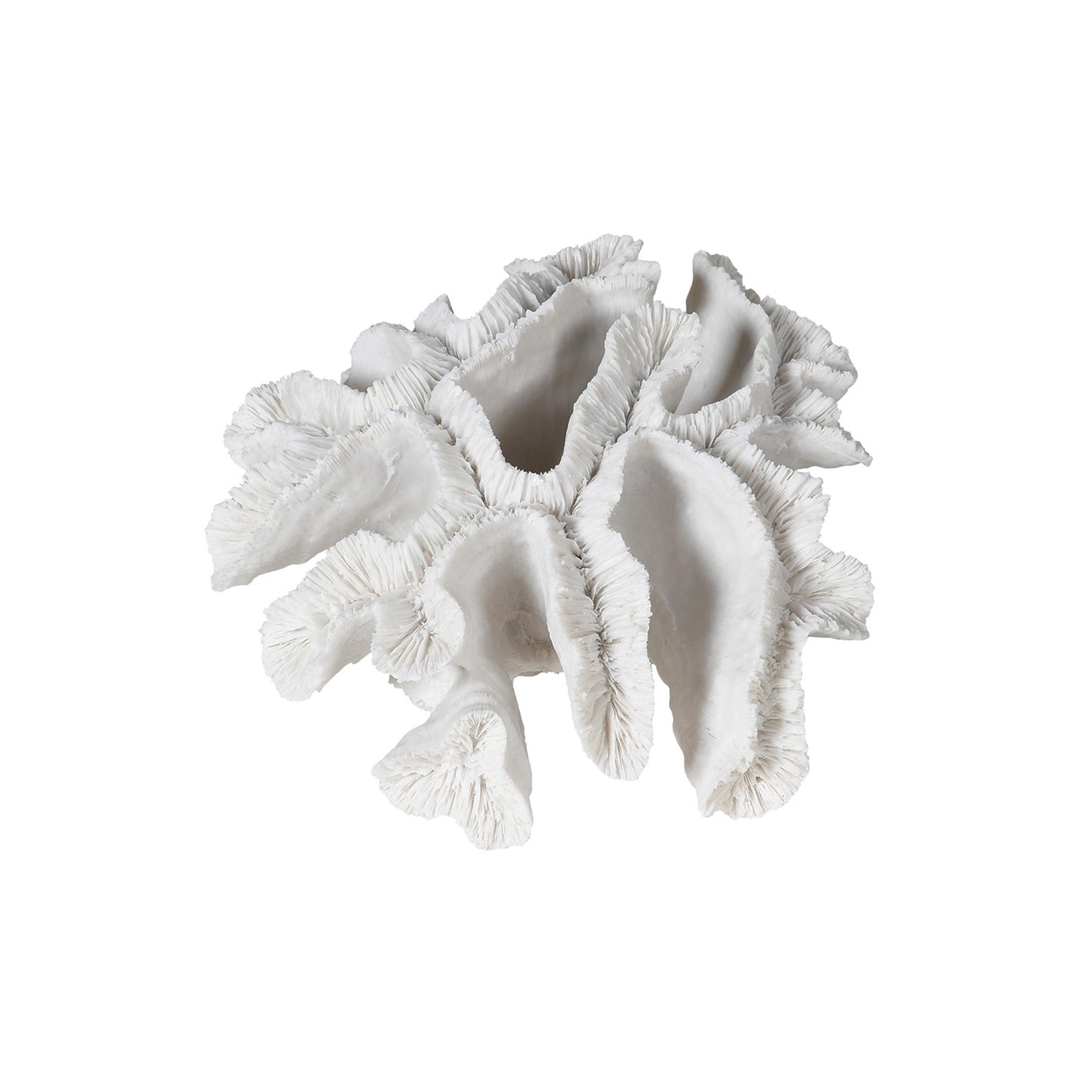 White faux sea coral ornament Dimensions: H:100 Dia:190 mm Materials: Polyresin Delivery: 7-10 days